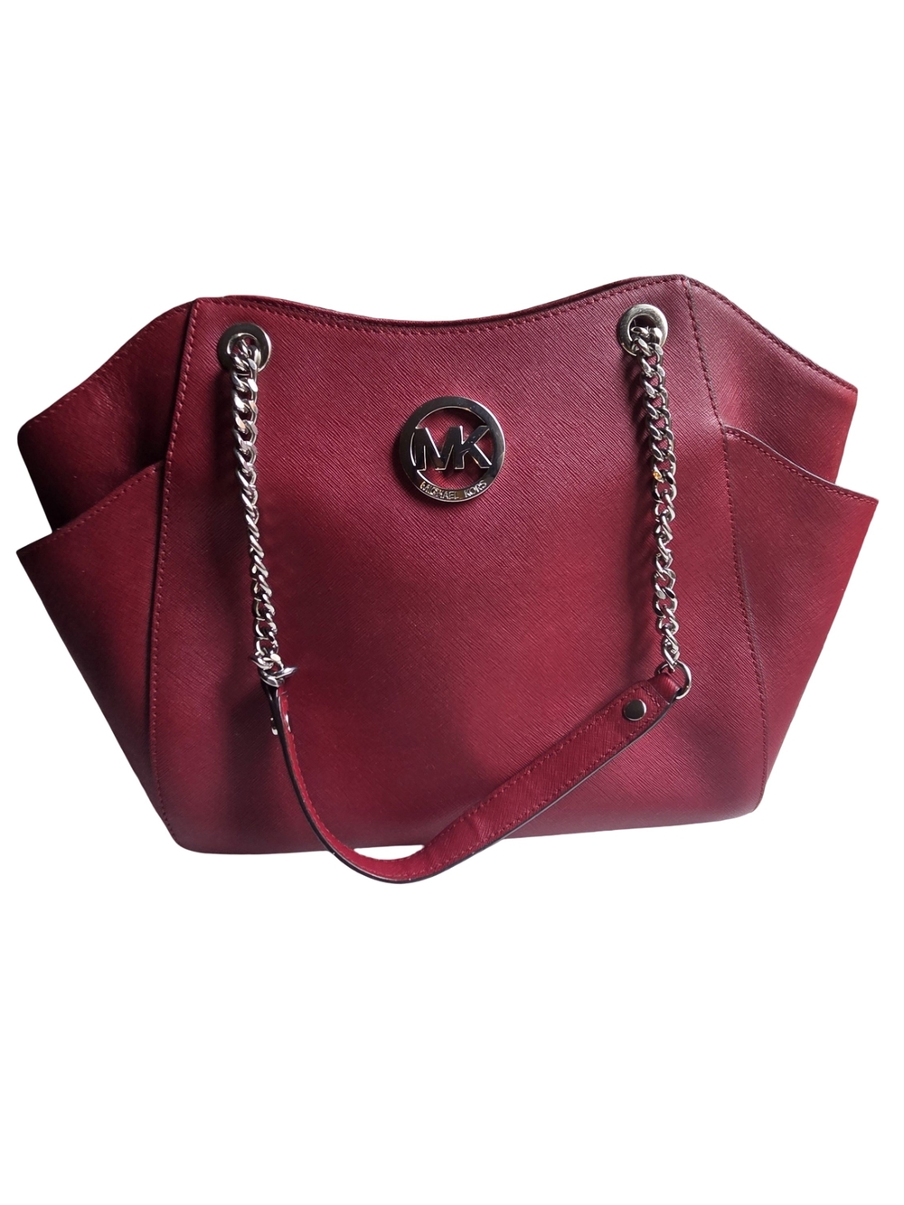 Michael Kors Burgundy Saffiano Chain-Handle Tote
